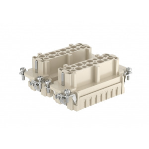 Розеточная контактная вставка HE-032-FC, Розеточная контактная вставка, обжимная фиксация, 32 полюса + PE, типоразмер 32B, 500V, 16A, (обжимные контакты поставляются отдельно)