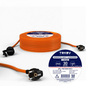 Удлинитель-шнур 1х30м с заземл. 6А IP20 3х0.75 TKE-SS30-075-Z