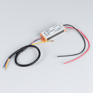 Блок питания ARPJ-SN-40500 (20W, 21-40V, 500mA) 045402, Источник тока с гальванической развязкой для уличных светильников и мощных светодиодов. Входное напряжение 100-240 VAC. Выходные параметры: 21-40 В, 500 mА, 20 Вт. PF >0.5. Герметичный металлический корпус IP 65. Габаритные размеры длина 86 мм, ширина 30