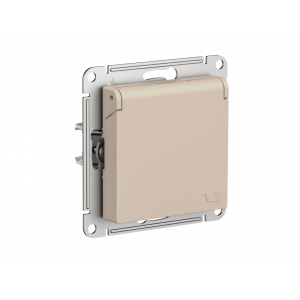 Розетка AtlasDesign 16А IP20 с заземл. защ. шторки с крышкой механизм песочн. SE ATN001246