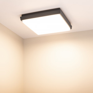 Светильник LGD-AREA-S240x240-25W Warm3000 (GR, 110 deg, 230V) 029952, Накладной светильник 25Вт, серый алюминиевый корпус, матовый рассеиватель из поликарбоната. Цвет ТЕПЛЫЙ БЕЛЫЙ 3000K, св.поток 2540лм, CRI(Ra)>80, угол 110°. Размер 240x240x45мм. IP54. Питание AC220-240V, 26Вт, встроенный драйвер.