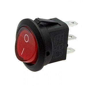 KCD1-102-8-C3-R/3P ON-ON, Клавишный переключатель ON-ON 3pin, с подсветкой 250В 3А