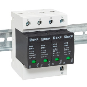 Ограничитель импульсных напряжений ОПВ-D/4P In 5кА 275В с сигн. PROxima opv-d4