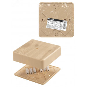 Коробка распаячная КР 100х100х29 ОП сосна IP40, инд. штрихкод SQ1401-0407