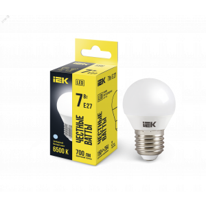 Лампа светодиодная ECO G45 7Вт шар 6500К E27 230В LLE-G45-7-230-65-E27