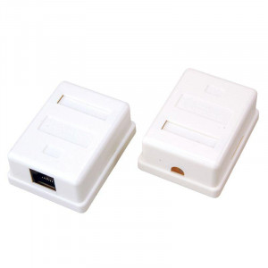 Розетка сетевая LAN на стену 1 гнездо 8Р8С (RJ-45) 5кат. 06-0104-B