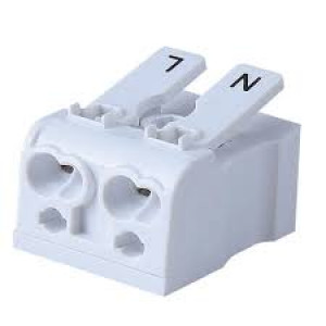 КЛЕММА CM-238-2Р БЕЗ МАРКИРОВКИ, Нажимная клеммная колодка,  3 полюса, пружинная фиксация провода, с заземлением, без маркировки, без монтажа на поверхность сечение провода: 0.5 - 2.5 мм кв., номинальные характеристики: 400 V; 24 A; цвет белый
