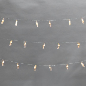 Гирлянда светодиодная Прищепки 30 LED, 5 м, теплый белый цвет свечения 303-032