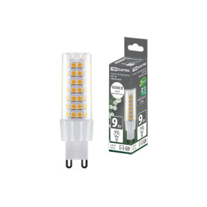 Лампа светодиодная G9-9 Вт-230 В-6500 К, SMD, 21,5x70,5 мм SQ0340-0230