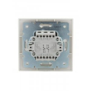 Переключатель проходной 2-кл. СП Mira 10А IP20 с бел.вставкой бел. 701-0202-106