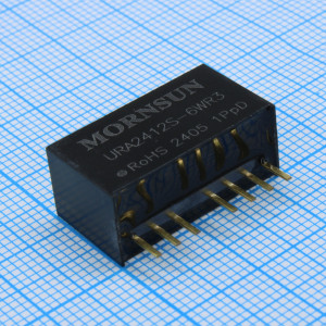 URA2412S-6WR3, Преобразователь DC/DC на печатную плату вход 24В, выход ±12В, ±250мА (ТНТ)