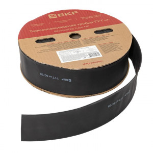 Термоусаживаемая трубка ТУТ нг 50/25 черная рулон PROxima tut-50-b