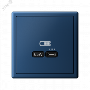 ARTGALLERY USB розетка тип-С 65Вт высокоскор.заряд. QC, PD, механизм, аквамарин GAL001127