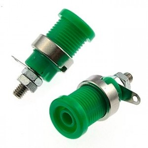 Z012 4MM PANEL JACK GREEN, Клемма приборная Z012 4 мм на панель jack зеленый, на панель под пайку