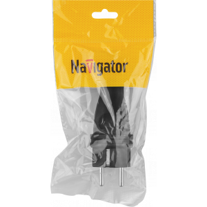 Вилка Navigator 61 368 NCA-PLR02-16A-E-IP44-BL прямая с заземлением каучук черная 20659