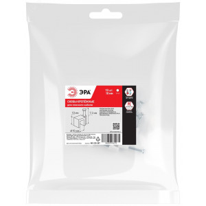 Скоба пластиковая крепежная плоская 10 мм белая NO-225-287 (10 шт/уп) Б0066628