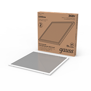 Светильник светодиодный IP20 595*595*19мм 36W 2950lm 6500K офисный призматический с выведеным кабелем 1/4 842123327