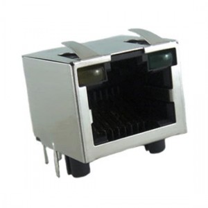 RJHSE538503, Модульные соединители / соединители Ethernet RJHSE538503-8P8C RA Shield LEDs 3 Port