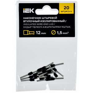 Наконечник НШВИ 1.5-12 черн. (уп.20шт) IEK UGN11-D15-012-020