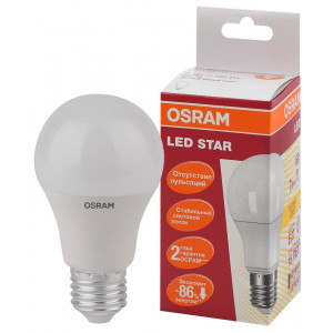 Лампа светодиодная LED Star Classic A 60 7W/827 7Вт грушевидная матовая 2700К тепл. бел. E27 600лм 220-240В пластик. OSRAM 4058075096387