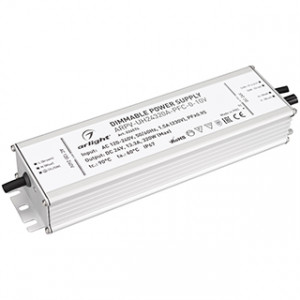 Блок питания ARPV-UH24320A-PFC-0-10V (24V, 13.3A, 320W) 026574, Диммируемый источник напряжения по стандарту 0-10 В с гальванической развязкой для светодиодных изделий. Входное напряжение 120-240 VAC. Выходные параметры: 24 В, 13.3 А, 320 Вт. Встроенный PFC >0.95. Герметичный алюминиевый корпус IP 67. Рабочая температ
