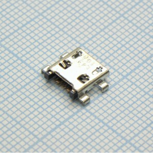 microUSB 7BF в разрез платы, Разъем Micro USB тип B, USB 2.0, розетка угловая, 7pin в разрез платы