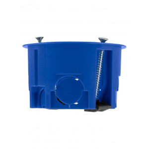 Установочная коробка СП D68х45мм, саморезы, пл. лапки, синяя, IP20, SQ1403-0001