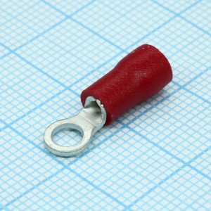 RV1.25-3.7S  Red, наконечник кабельный кольцевой с изоляцией d=3.7мм, сеч. пров.0.5-1.5мм2