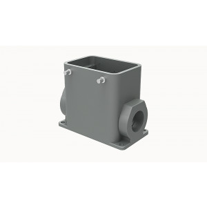 Закрытое основание разъема D32A-SF-4g-2PG21, Основание разъема на панель, закрытое, типоразмер 32A, без уплотнителя, 2 отверстия с резьбой для кабельных вводов PG21, без защелок (упоры для двух защелок), без защитной крышки, материал корпуса: алюминиевый сплав