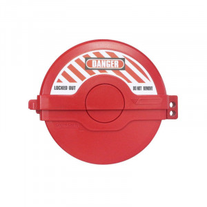 gwrF12A, Блокиратор вентилей и задвижек, пластик, диаметр маховика – 64-127 мм, диаметр отверстия для шпинделя – 44 мм, цвет – красный, 1 шт/упак