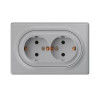 Розетка 2-м СП Florence 16А IP20 с заземл. винт. клеммы сер. 1E10401302 2172836