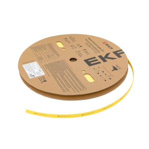 Термоусаживаемая трубка ТУТ нг 10/5 желтая рулон PROxima tut-10-y