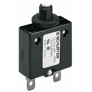 TS-701-HT-10H, Автоматические выключатели 10A Thermal Reset 1-pole thread w/ nut