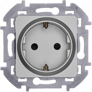 Розетка 1-м СП Inspiria 16А IP20 250В 2P+E защ. шторки немецк. стандарт механизм алюм. Leg 673732
