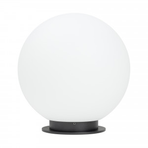 Светильник KT-GLOBE-R300-10W Warm3000 (DG, 275 deg, 24V) 046170, Декоративный ландшафтный светильник. Мощность 10 Вт, св. поток 900 лм, 90 лм/Вт, теплый 3000 K, CRI>80, угол 275°, напряжение питания 24 В. Белый светопропускающий сферический корпус из PMMA, основание из алюминия серого цвета, степень защиты IP65.