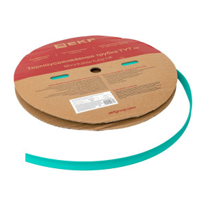 Термоусаживаемая трубка ТУТ нг 16/8 зелёная рулон PROxima tut-16-j