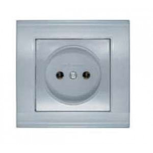 Розетка 1-м СП Бриллиант 16А IP20 без заземл. серебр. 7949834