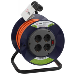 Удлинитель силовой RPx-4es-3x1.5-20m на пластиковой катушке c заземлением 4 розетки 20м ПВС 3х1.5мм2 Б0046849