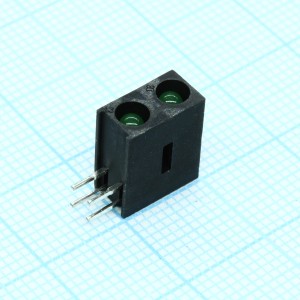 L-7104GO/2GD, Светодиодный модуль 2LEDх3мм/зеленый/568нм/12-30мкд/40°