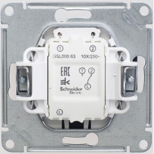 GLOSSA 1-клавишный ПЕРЕКЛЮЧАТЕЛЬ с подсветкой, сх.6а,10АХ, механизам, ШОКОЛАД GSL000863