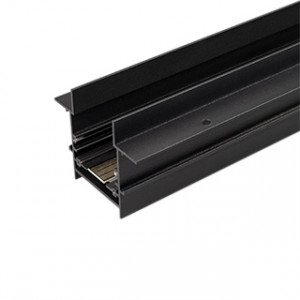 Трек встраиваемый MAG-TRACK-4560-FDW-3000 (BK) 034680, Встраиваемый магнитный трек с фланцем для монтажа в гипсокартонный потолок, длина 3000 мм. DC24V. Материал алюминий, цвет черный. Две заглушки в комплекте. Размер ДxШxВ: 3000x75x60 мм. Размер (с учетом заглушек и фланцев) ДxШxВ: 3040x75x60 мм. DC24V.