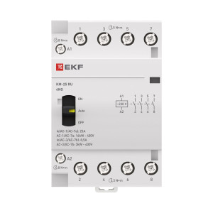 Контактор модульный КМ РУ 25А 4NO (3 мод.) PROxima km-3m-25-40