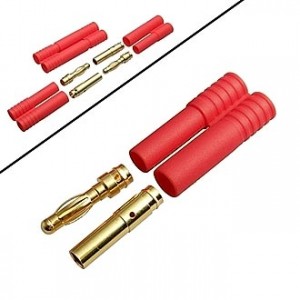 4.0 RED JACKET TYPE BANANA, Разъем для RC моделей 4.0 jacket type banana, красный