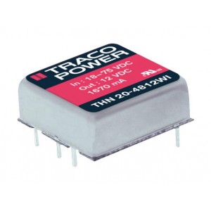 THN 20-2412WI, Преобразователь DC/DC на печатную плату вход 24В выход 12В 1.67A 20Вт 6-Pin