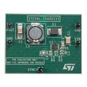 STEVAL-ISA201V1, Средства разработки интегральных схем (ИС) управления питанием 3 A step-down switching regulator evaluation board based on the L5987