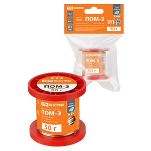 Припой ПОМ-3, проволока, ГОСТ 21931-76, 1 мм, 50 г, катушка, инд. упак., "Алмаз" SQ1025-1813