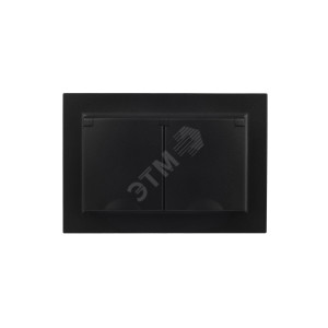 Розетка 2-м СП BRITE РСбш12-3-44-БрЧ 16А в сборе IP44 с крышкой черн. BR-R26-16-44-K02-F