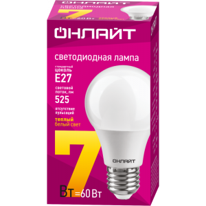 Лампа светодиодная 71 647 OLL-A60-7-230-2.7K-E27 7Вт грушевидная 2700К тепл. бел. E27 525лм 220-240В 71647