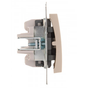 Выключатель 2-кл. 1п СП Karina 10А IP20 с подсветкой механизм крем. 707-0388-112