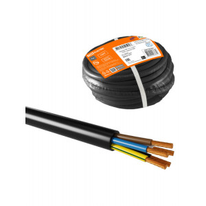 Провод ПВС 5х1,5 ГОСТ (10м), черный SQ0118-0327